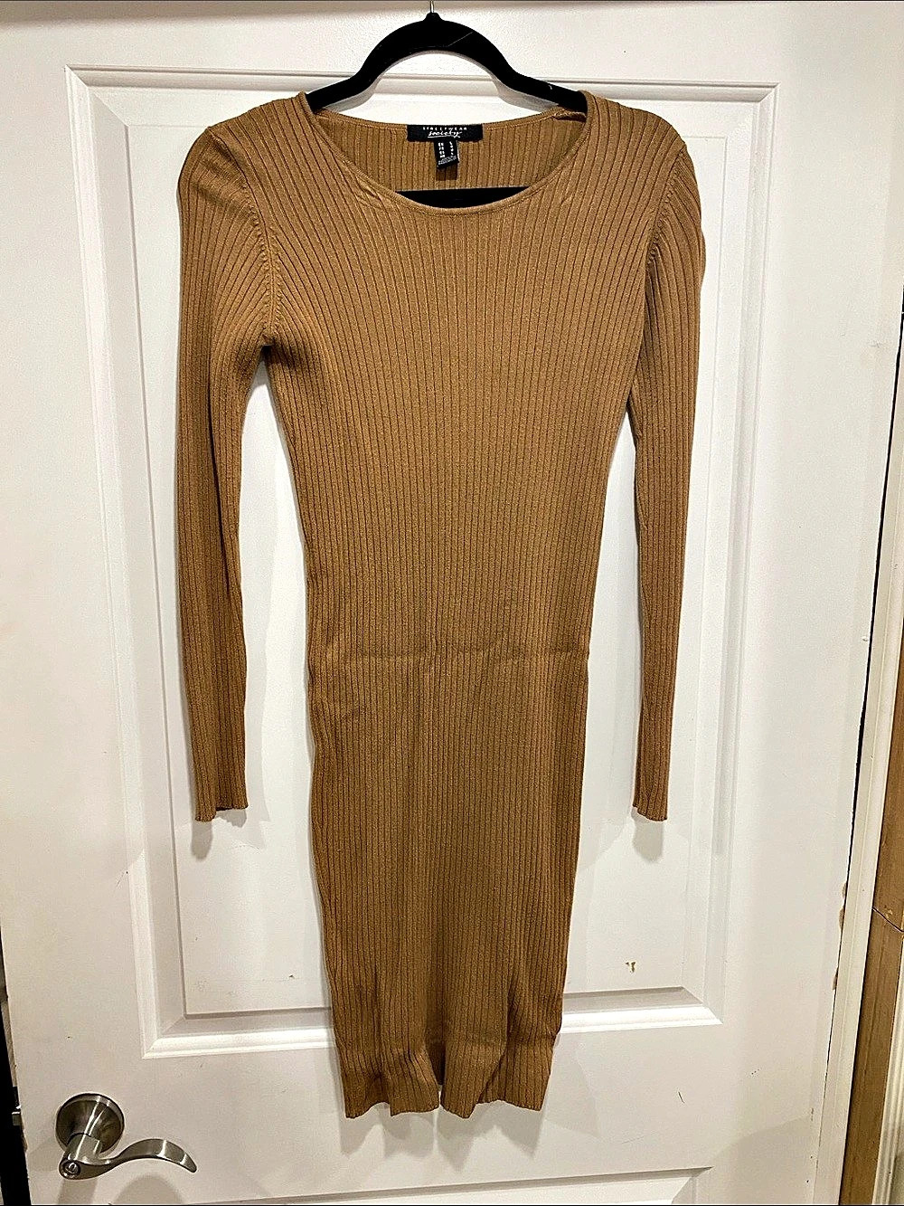 Urban Planet Brown Ribbed Long Sleeve Mini Dress Like New